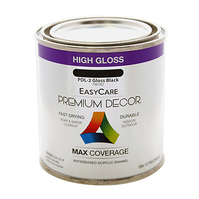 EasyCare PDL2-QT Premium Decor Black Gloss Enamel Paint, Qt. – Quantity 1