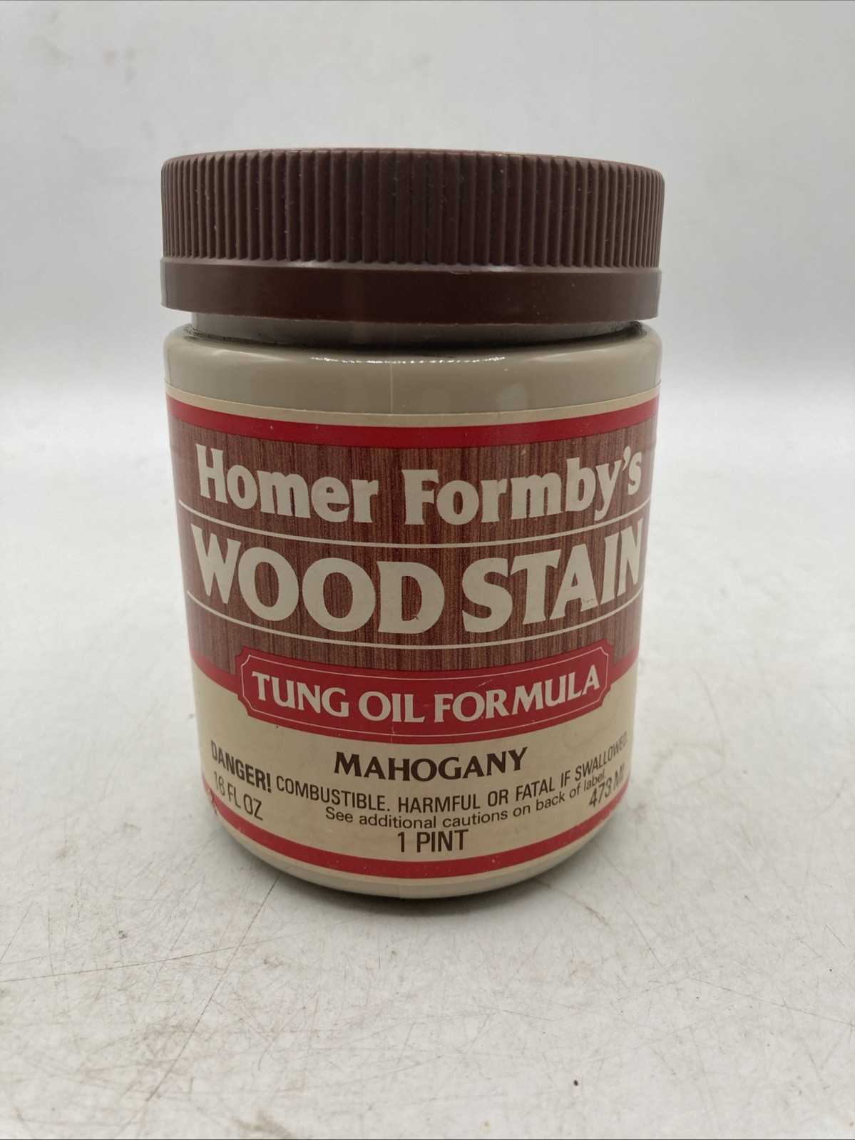 Homer Formby’s Tung Oil Wood Stain Mahogany Pint 16oz Unused Vintage