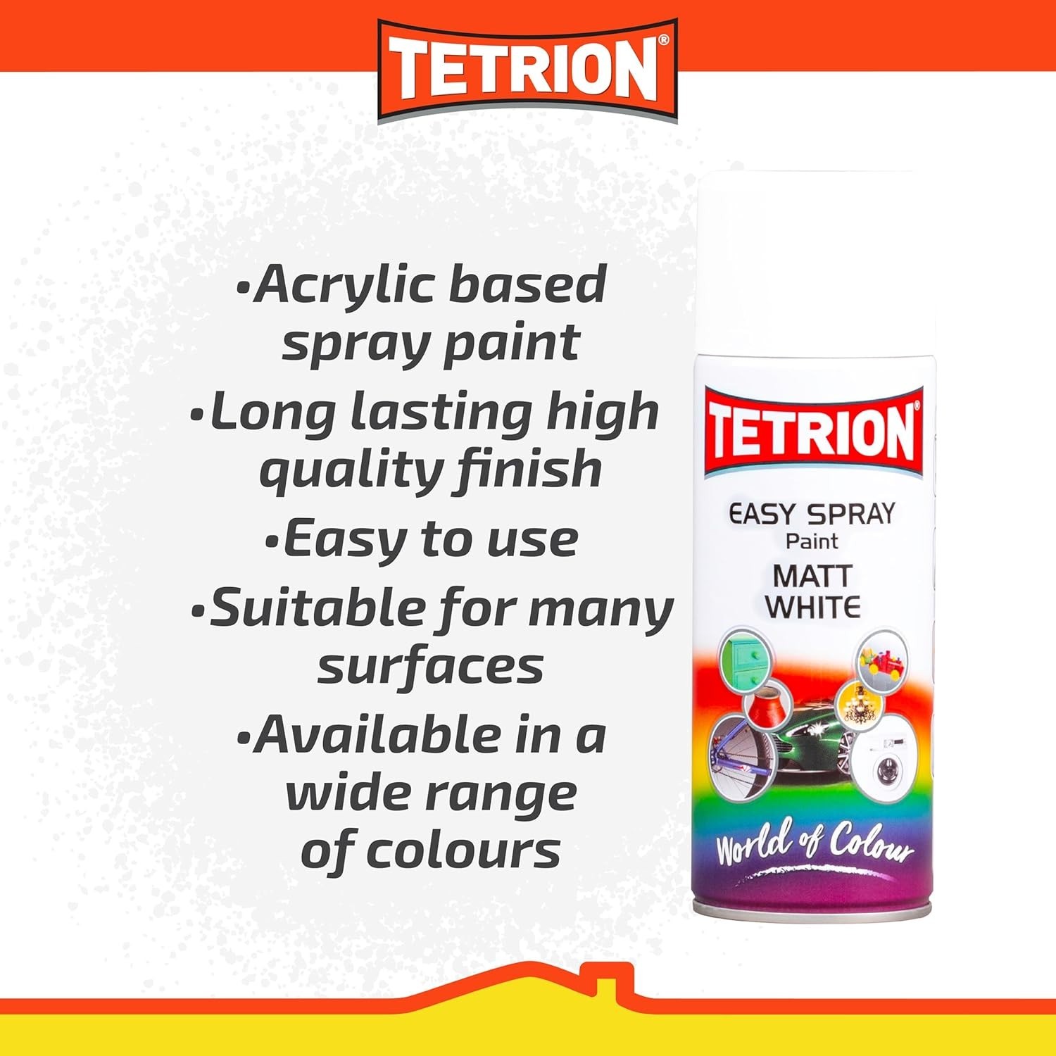 Easy Spray Paint – Matt White 400ml – All-Purpose Fast Drying Acrylic Spray f…
