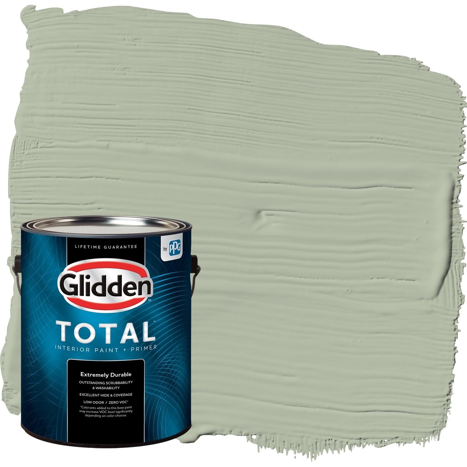 Glidden Total Interior Wall Paint & Primer, Light Sage/Green, Eggshell, Durable