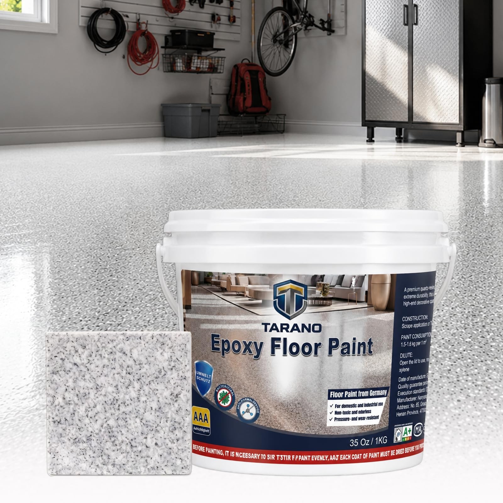 Colored Epoxy Floor Paint for Concrete – Self-Leveling, High-Gloss, Non-Slip, Ma
