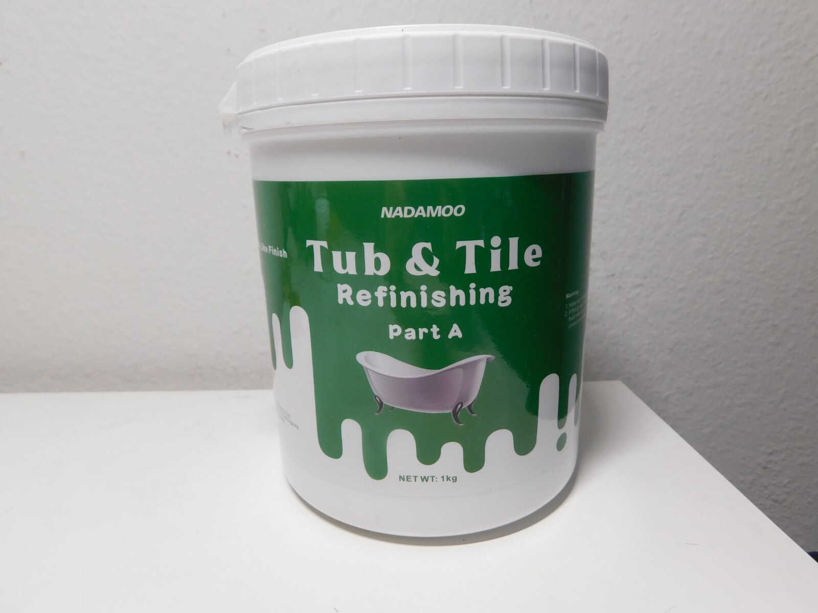 NADAMOO Tub and Tile Refinishing Part A 1kg Tub (2.5 lbs) for Porcelain Ex: 7/25