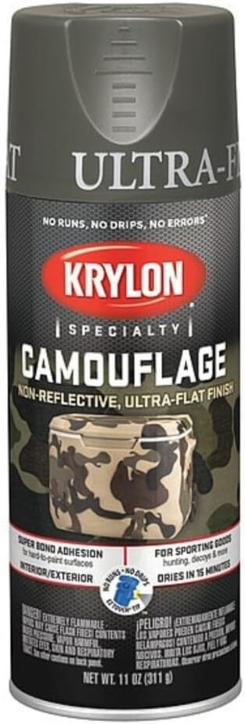Spray Paint, Olive, Ultra-Flat, Solvent, 11 oz K04293777-1 Each