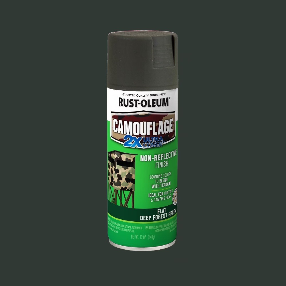 Deep Forest Green Camouflage 2X Ultra Cover Flat Finish Spray Paint 12 oz
