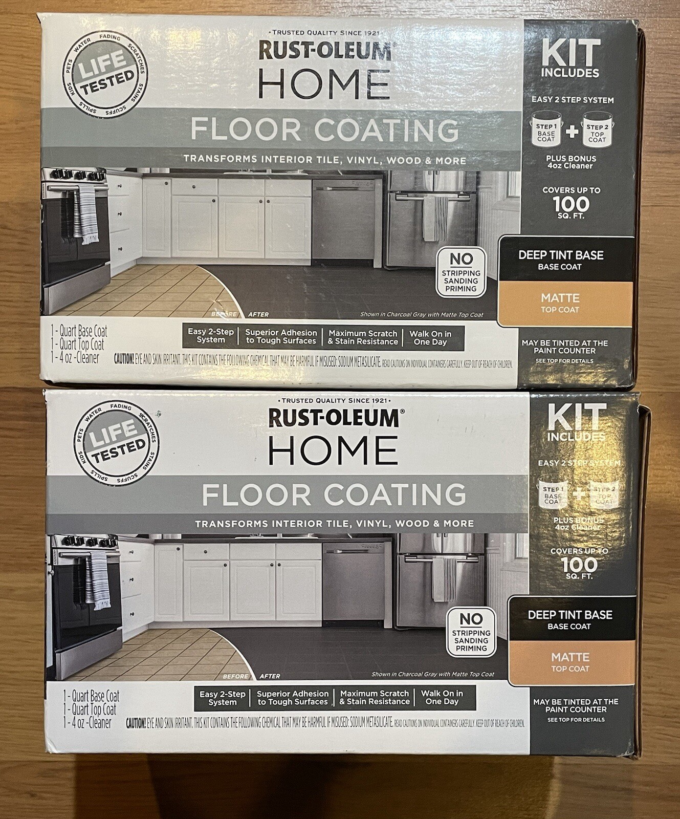 2 Packs Rust-Oleum HOME Matte Deep Tint Base Floor Coating Kit