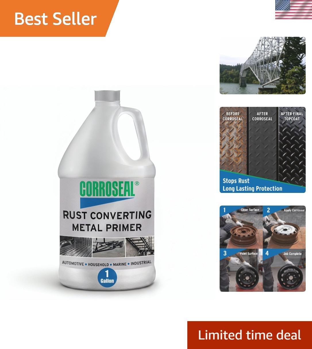 1 Gallon Rust Converter & Metal Primer – One-Step Solution for Corrosion Control