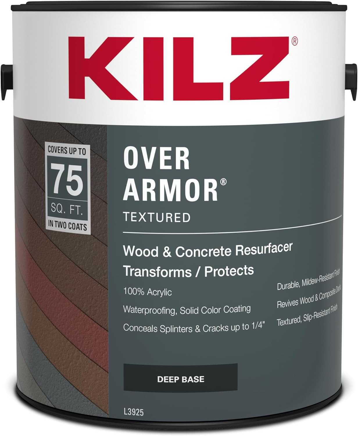 over Armor Textured Solid Coating Resurfacer for Wood, Composite and Concrete Su