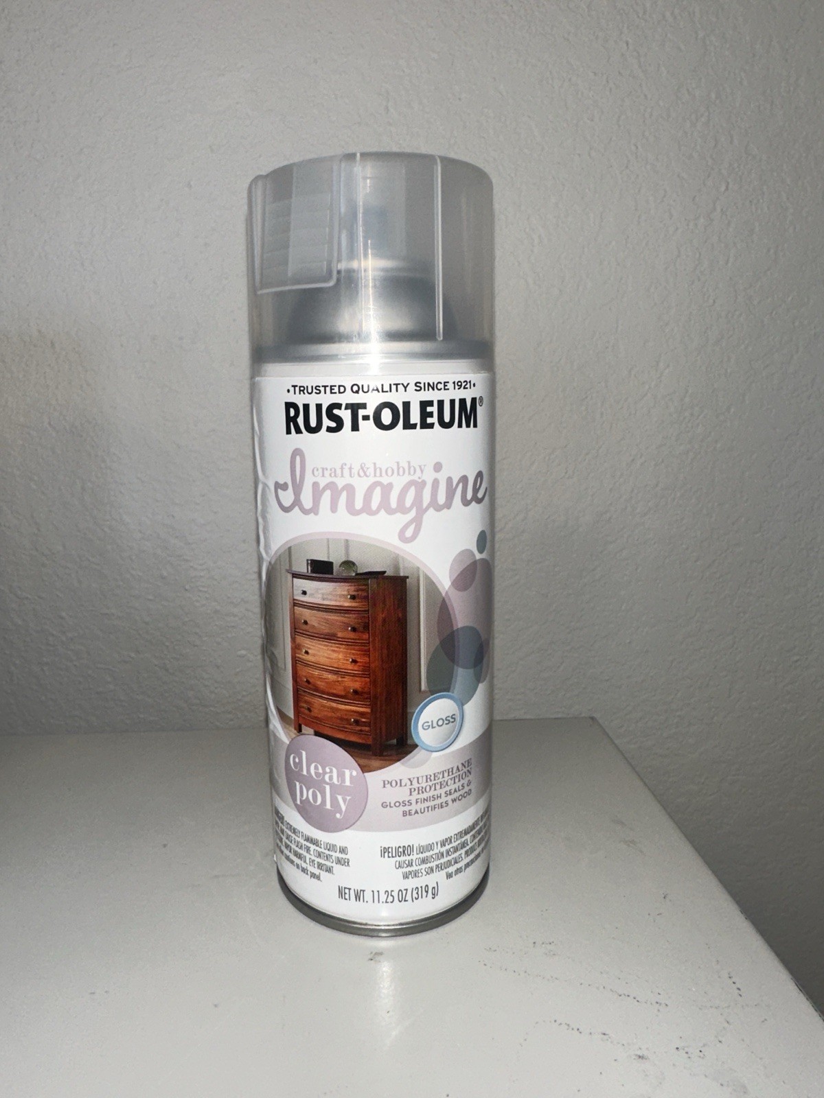 Rustoleum 354004 Imagine Craft & Hobby Clear GlossPolySpray Paint. Wood Protect