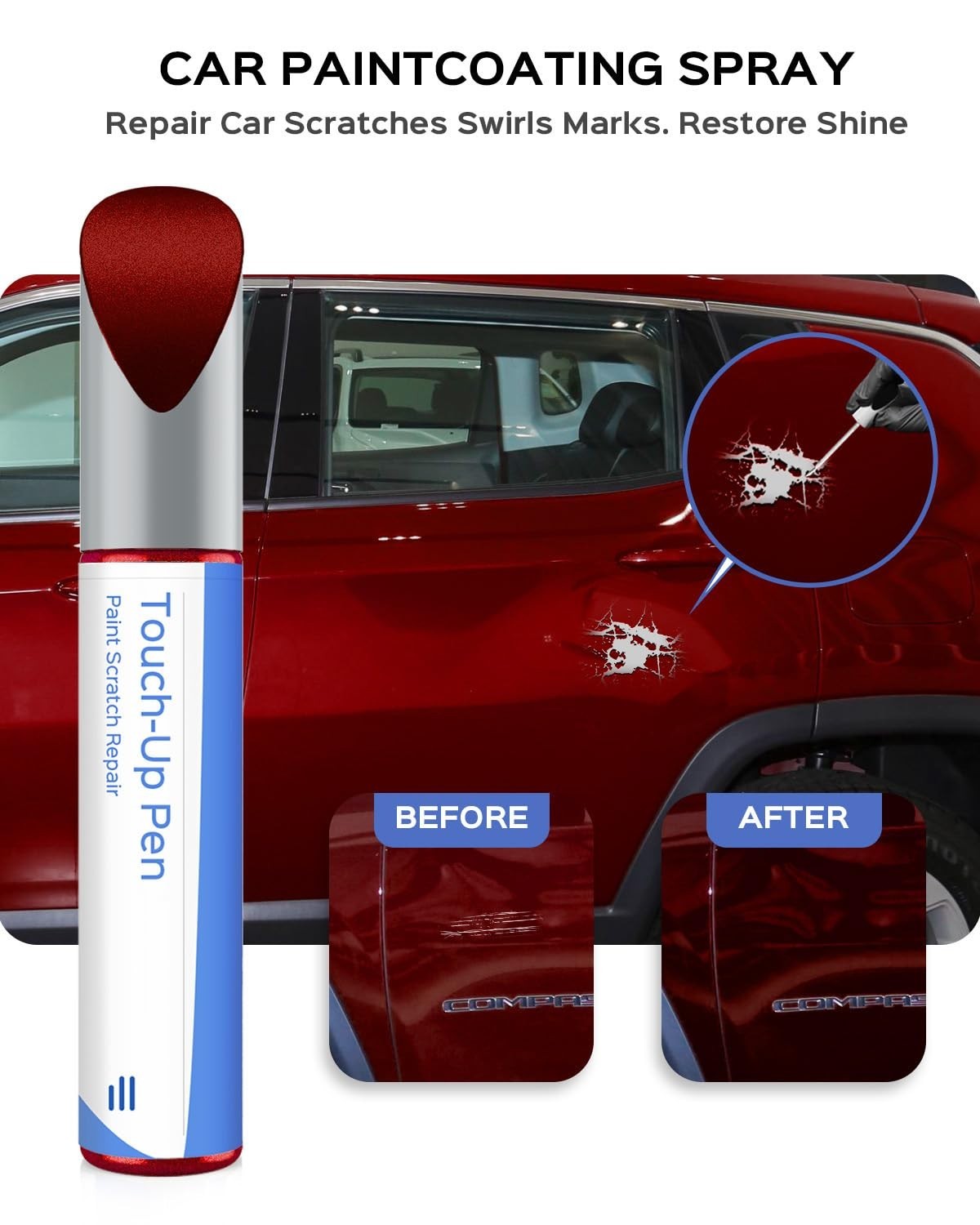 Deep Cherry Red Crystal Pearl Touch Up Paint for Jeep – Exact Match for Chips &