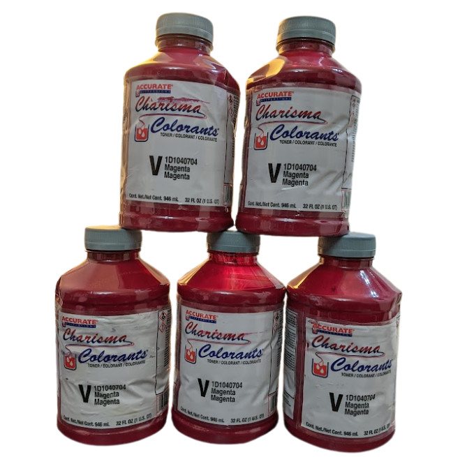 5 pack MAGENTA Accurate CHARISMA Colorant/tint Toner 32 FL OZ ( 1 U.S. Qt )