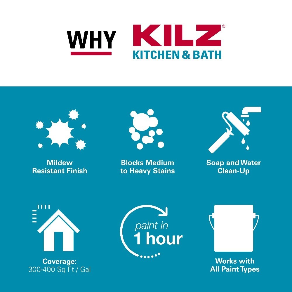 Kitchen & Bath Interior Mildew-Resistant Water-Based Primer ( 1-gallon )