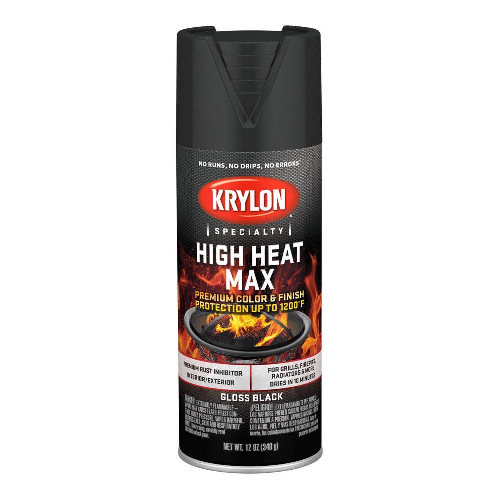 KRYLON High Heat Max Spray Paint, Black, 12 oz. 833ZR6