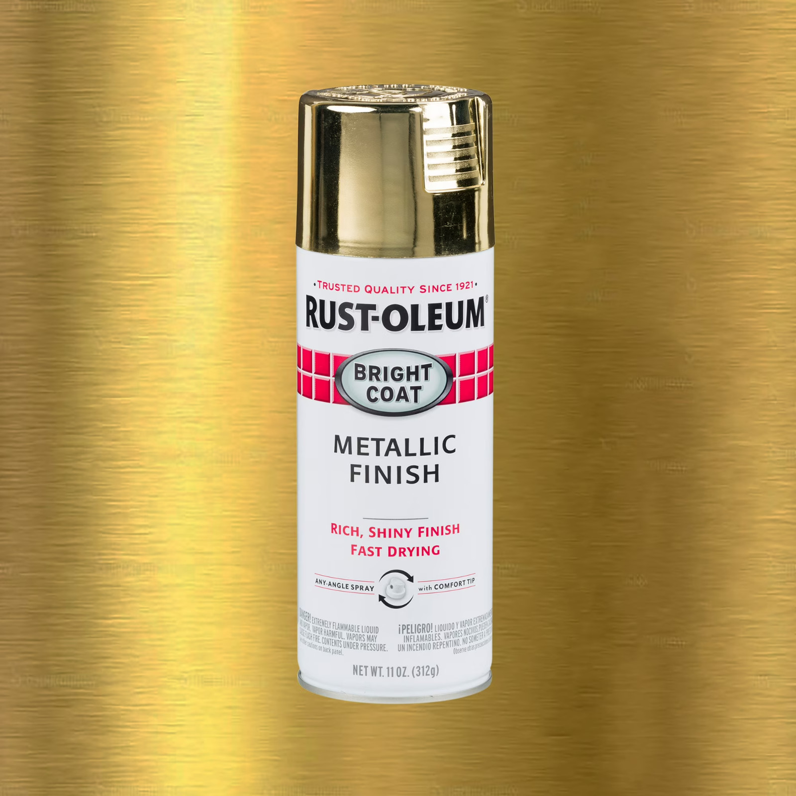6 Pack Rust-Oleum Bright Coat Metallic Spray Paint Gold 11 oz Shiny 7710830 New