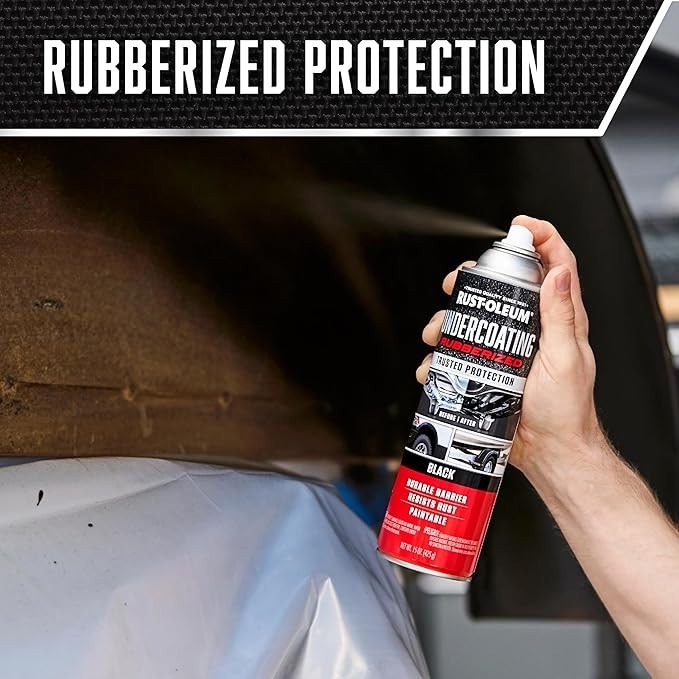 248657-6PK Stops Rust Undercoating Spray, 15 oz, Rubberized Black, 6 Pack