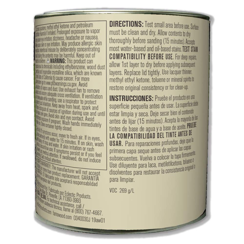 FamoWood 36021126 Original Wood Filler – Pint, 23 Ounce, Natural