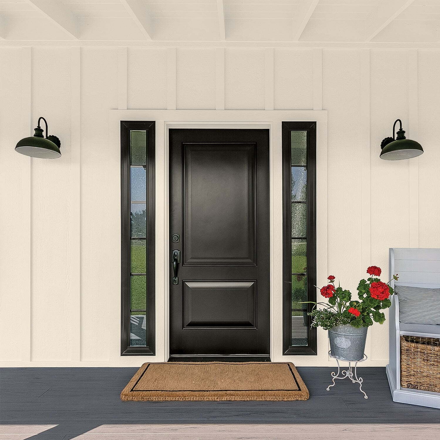 HEP Exterior Paint + Primer Flat, Cool Concrete / Beige, 1 Gallon