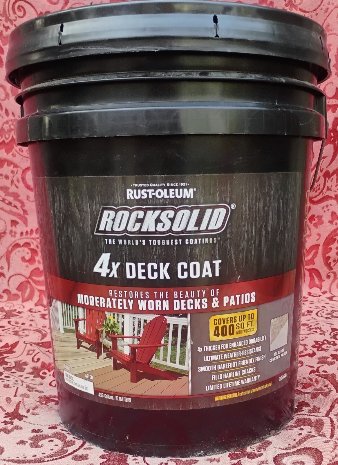 Rust-Oleum RockSolid 4X Deck Coat Solid Tintable Tint Base Deck Resurfacer 5 gal