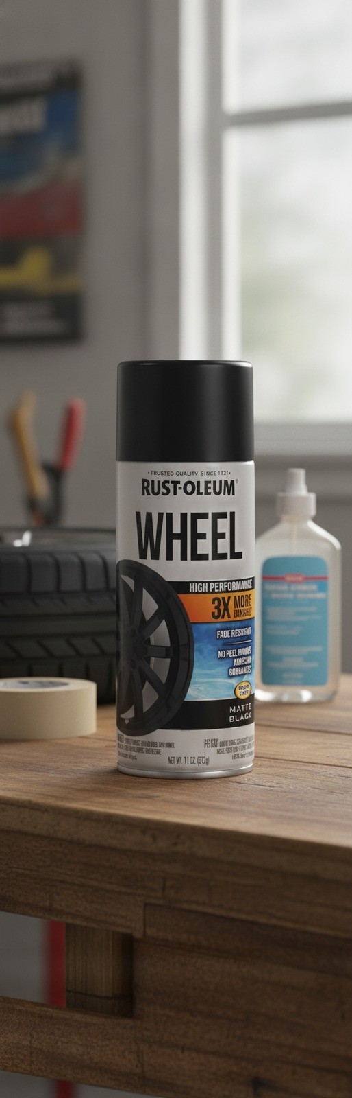 Wheel Spray Paint, 366438, 11 oz, Matte Black, Matte Finish