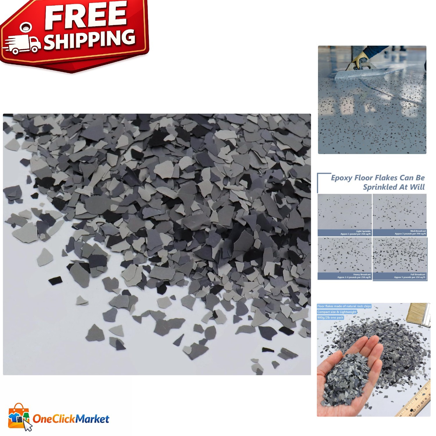 900G Decorative Epoxy Flakes – Waterproof Color Chips for Stylish Floors & Walls
