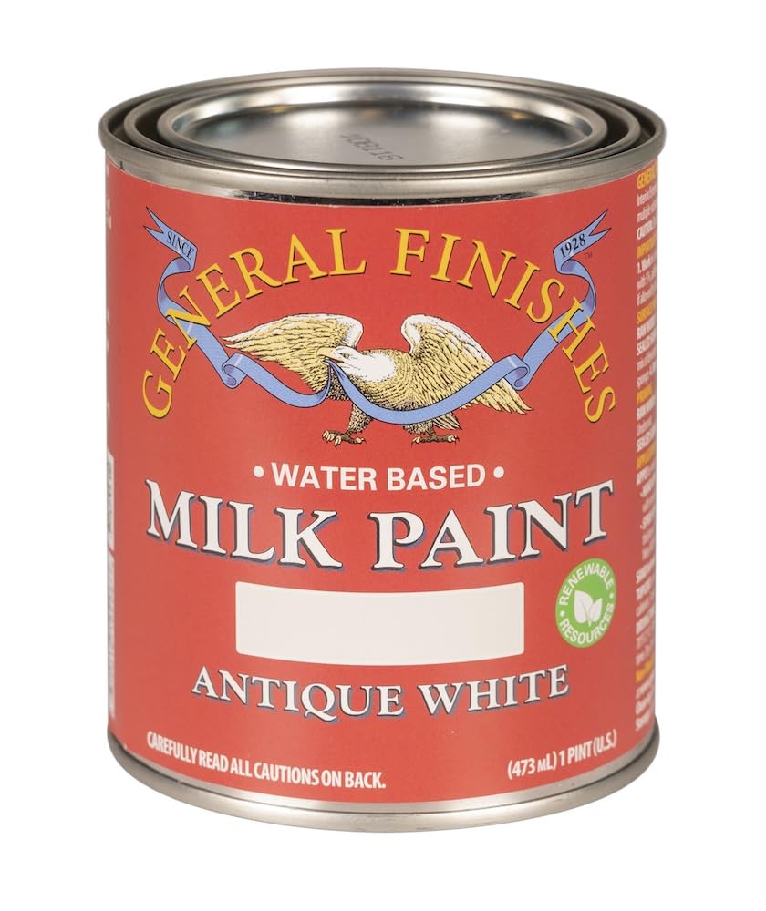 Water Based Milk Paint, 1 Pint, Antique White