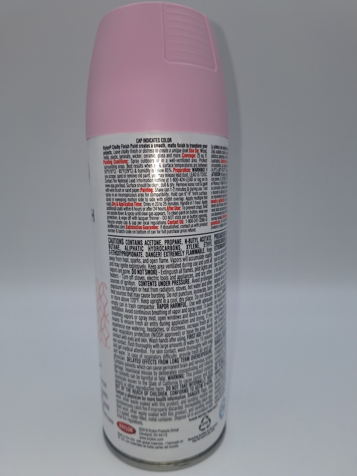 Krylon Chalky Finish Bonnet Pink 4116 Spray Paint DIY Series 12 Oz Can New