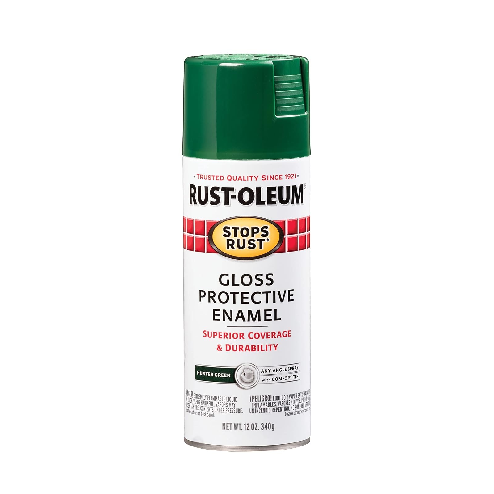 Rust-Oleum 7738830 Stops Rust Spray Paint 12 Oz Gloss Hunter Green