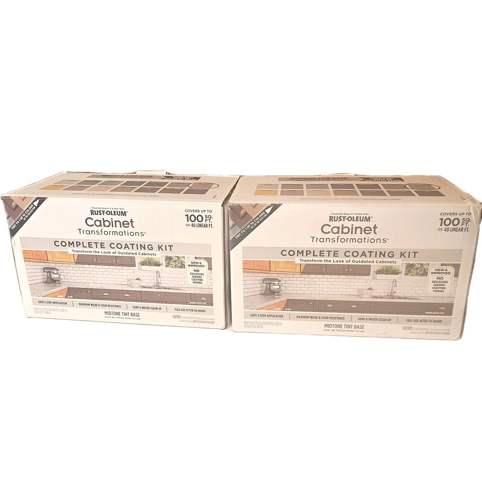 2 Pack Tate Green Rust-Oleum 374679 Cabinet Transformations Kit Midtone Base Kit
