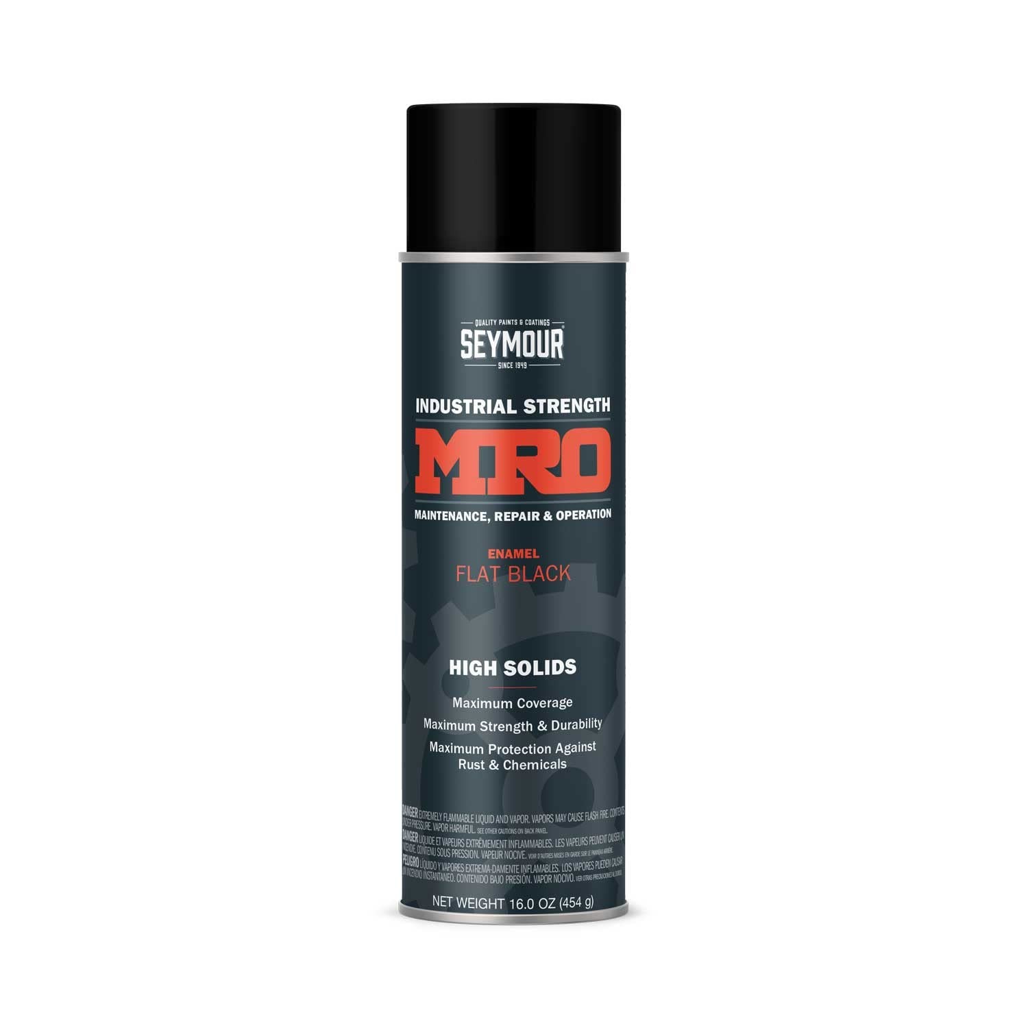 620-1433 Industrial MRO High Solids Spray Paint, Flat Black, 16 Ounce (Pack o…