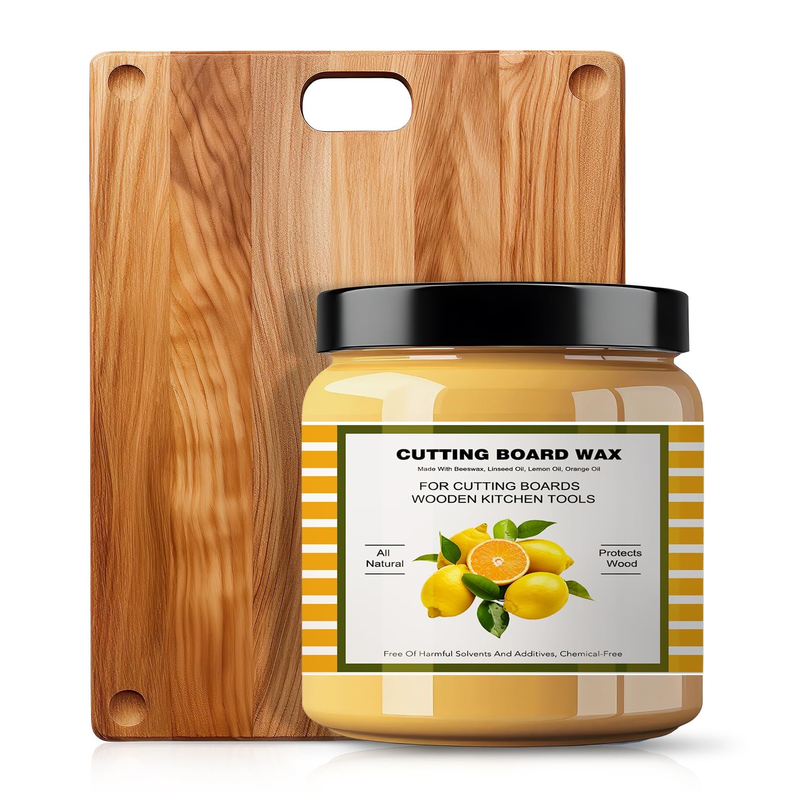 Premium Cutting Board Finish Wax – Natural Beeswax and Carnauba Wax – Improved w