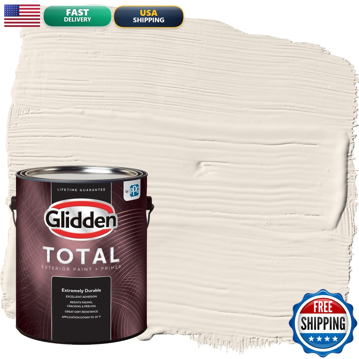 Glidden Total Exterior All-In-One String Of Pearls/Beige Semi-Gloss 1 Gallon