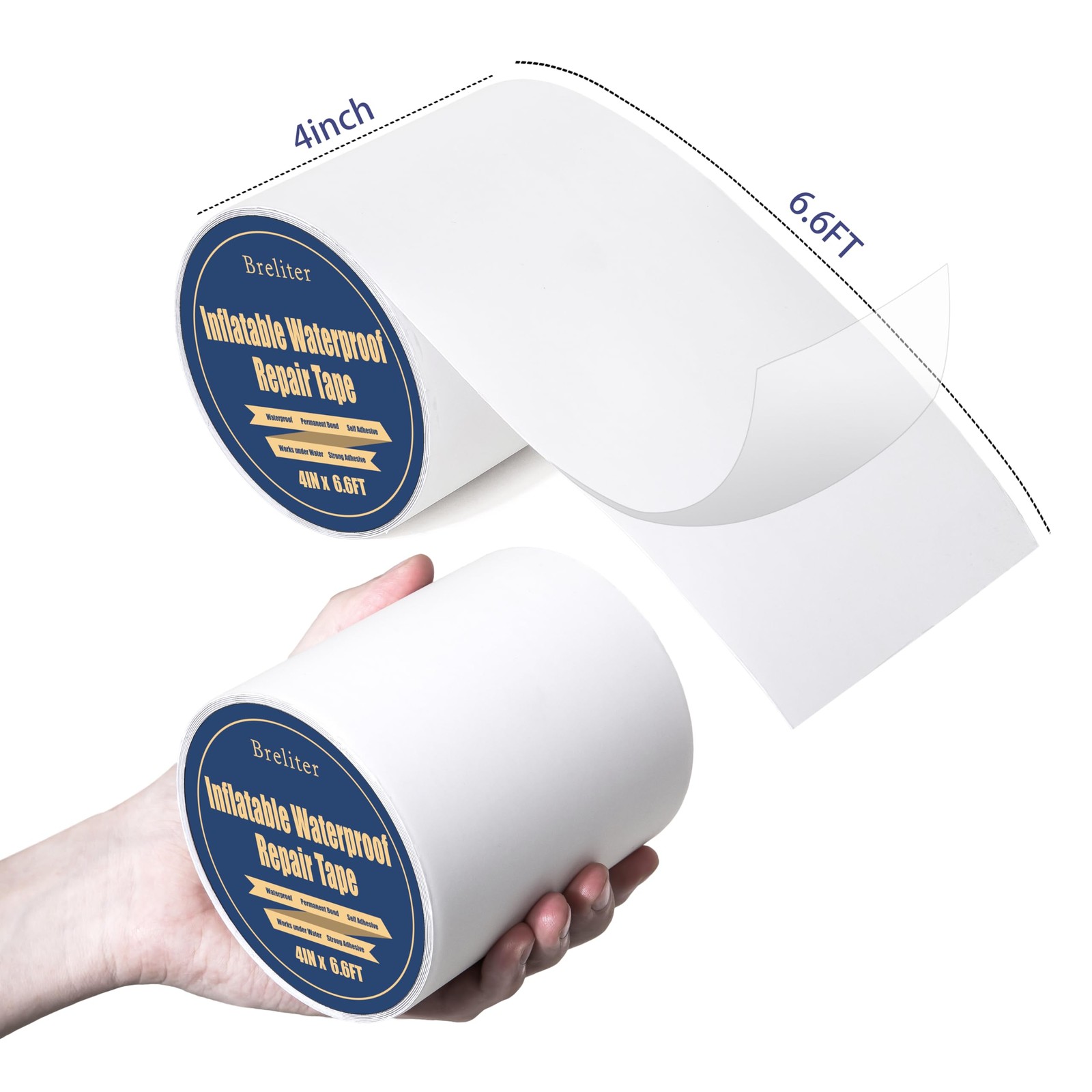 Breliter Inflatable Waterproof Repair Tape – 4in x 6.6ft, x 6.6ft