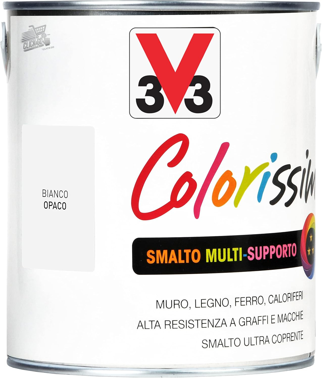 Matte White Enamel Colorissim V33 2.5 L Hydropaint Multi Support Wood Iron M