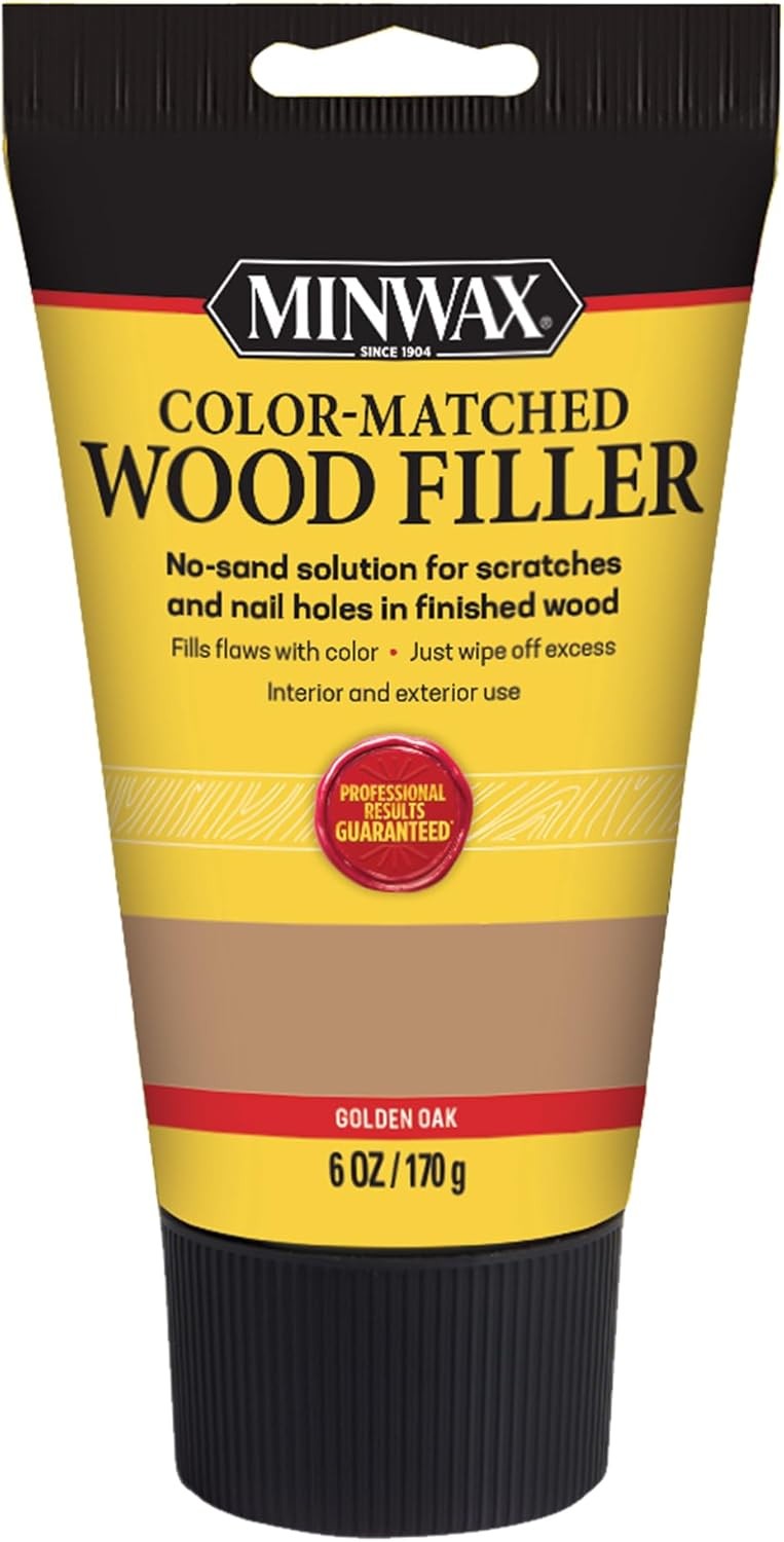 Minwax Color Matched Wood Filler Repair No Sanding Solution – Golden Oak – 6oz