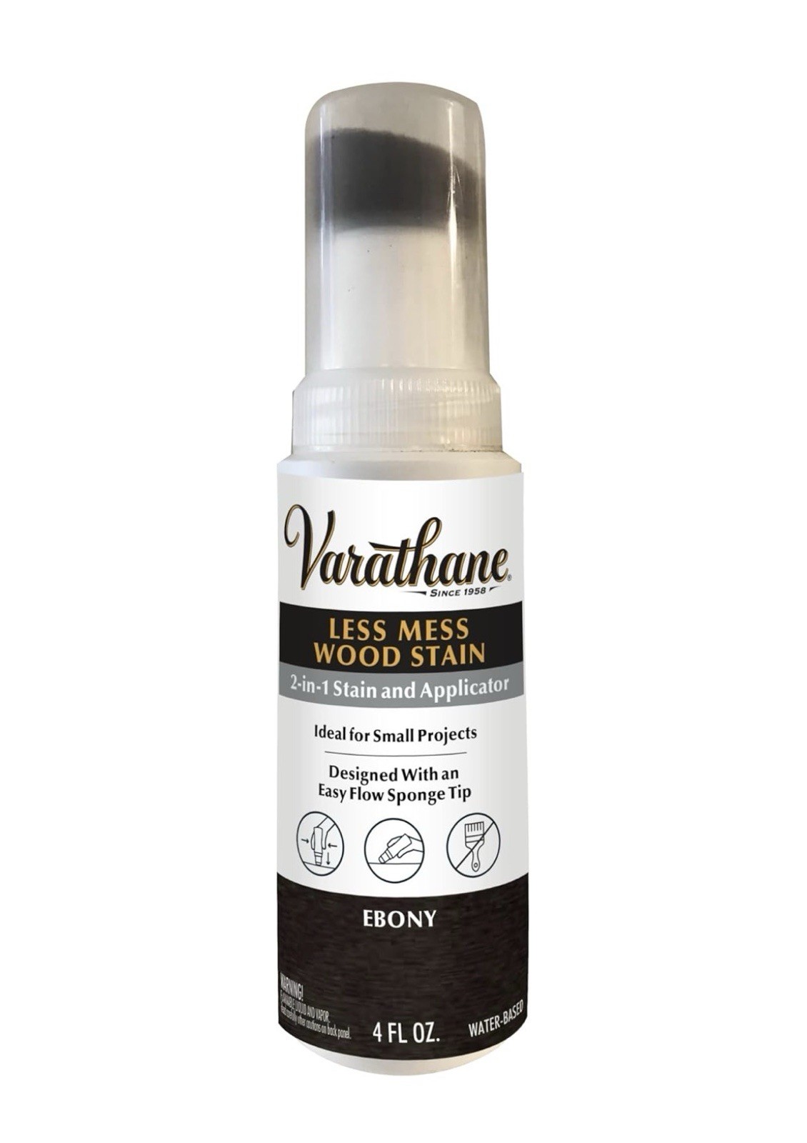Varathane Less Mess 4Oz Ebony Wood Stain And Applicator For Crafts Projects