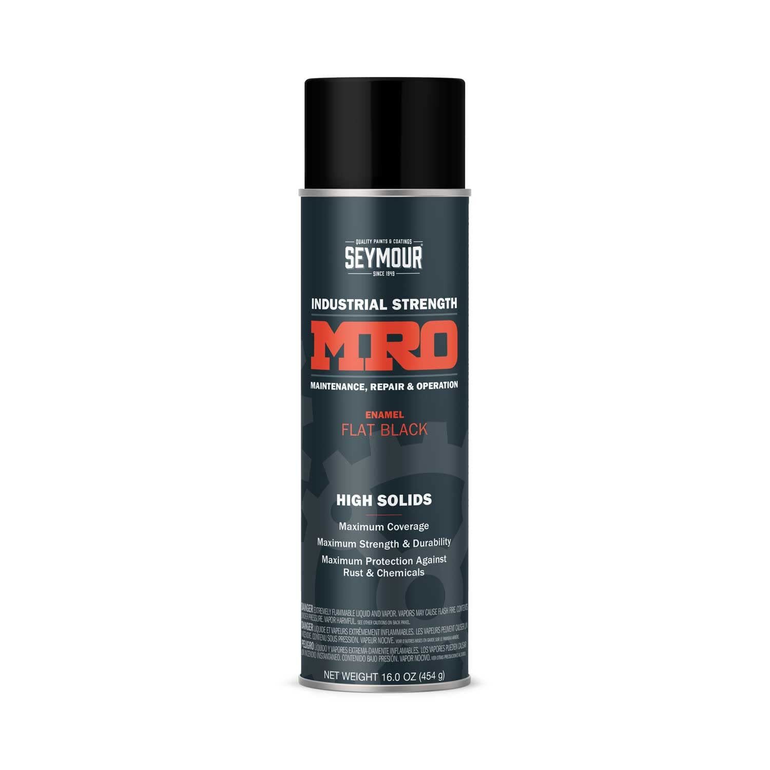 620-1433 Industrial MRO High Solids Spray Paint, Flat Black, 16 Ounce (Pack o…