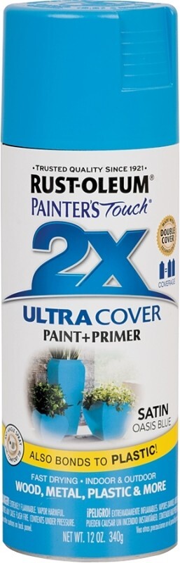 CASE OF (6) RUSTOLEUM 277991 ULTRA COVER 2X SATIN OASIS BLUE SPRAY PAINT