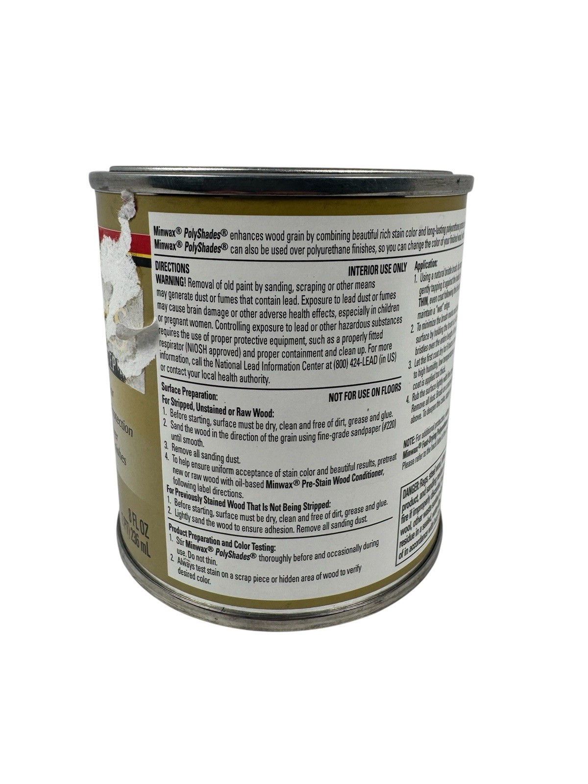 Minwax Polyshades Stain & Polyurethane SATIN TUDOR 1/2 Pint 8 Oz Discontinued