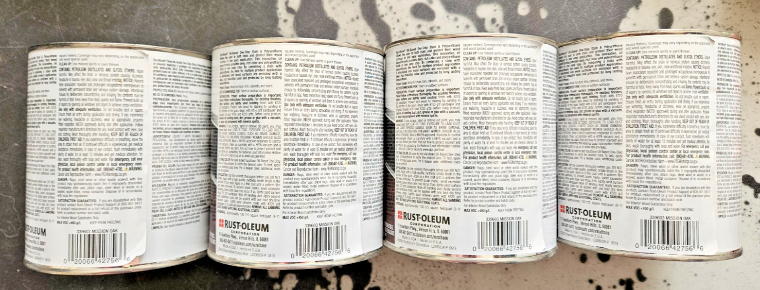 Rust-Oleum Varathane Premium Poly+Stain QT Gloss Mission Oak 4 Pack