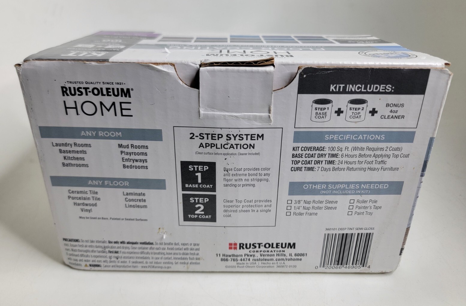 Rust-Oleum 360101 Home Deep Base/ Semi-Gloss Top-Coat New Buy It Now SHIPS FAST!