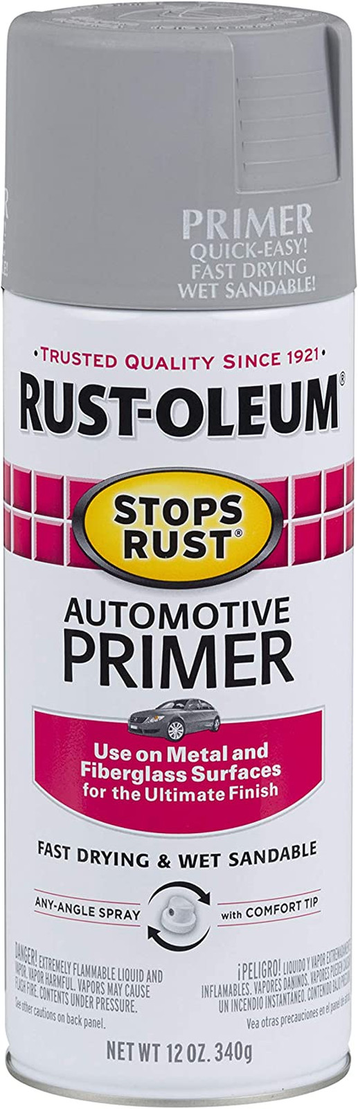 2081830 Stops Rust Automotive Primer, 12 Ounce, Light Gray, 12 Fl Oz