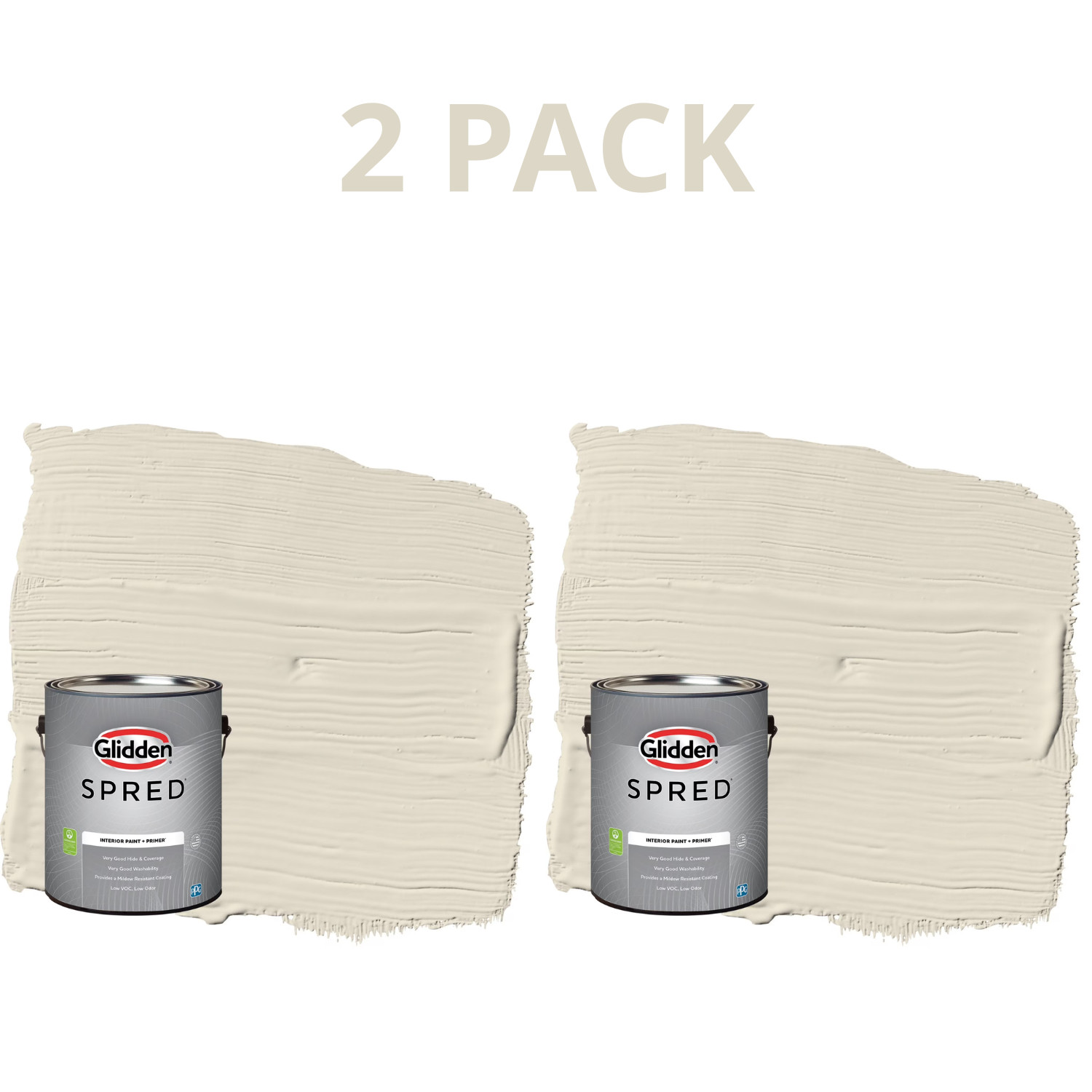 Glidden Spred Grab N Go Interior Paint Antique White Flat 1 Gallon, 2 Pack