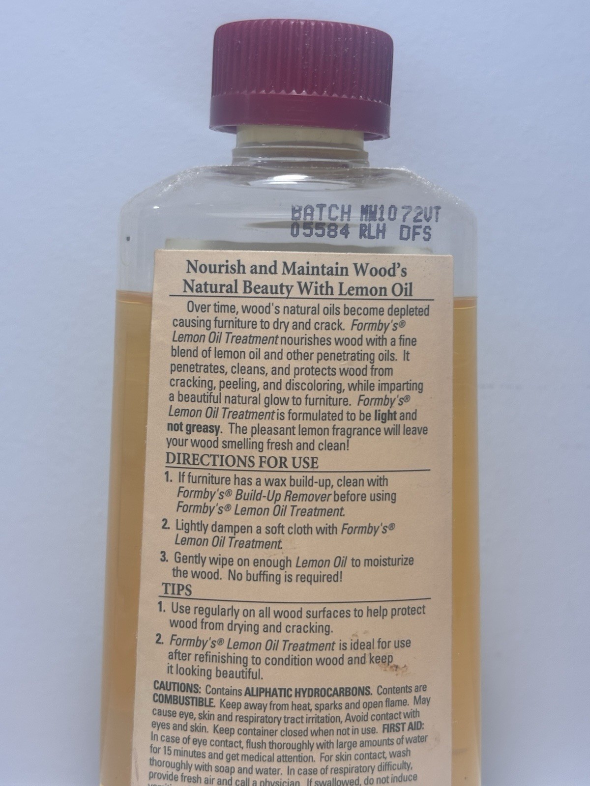 Formby’s Penetrating Lemon Oil Treatment 90% Full 8 oz Opened