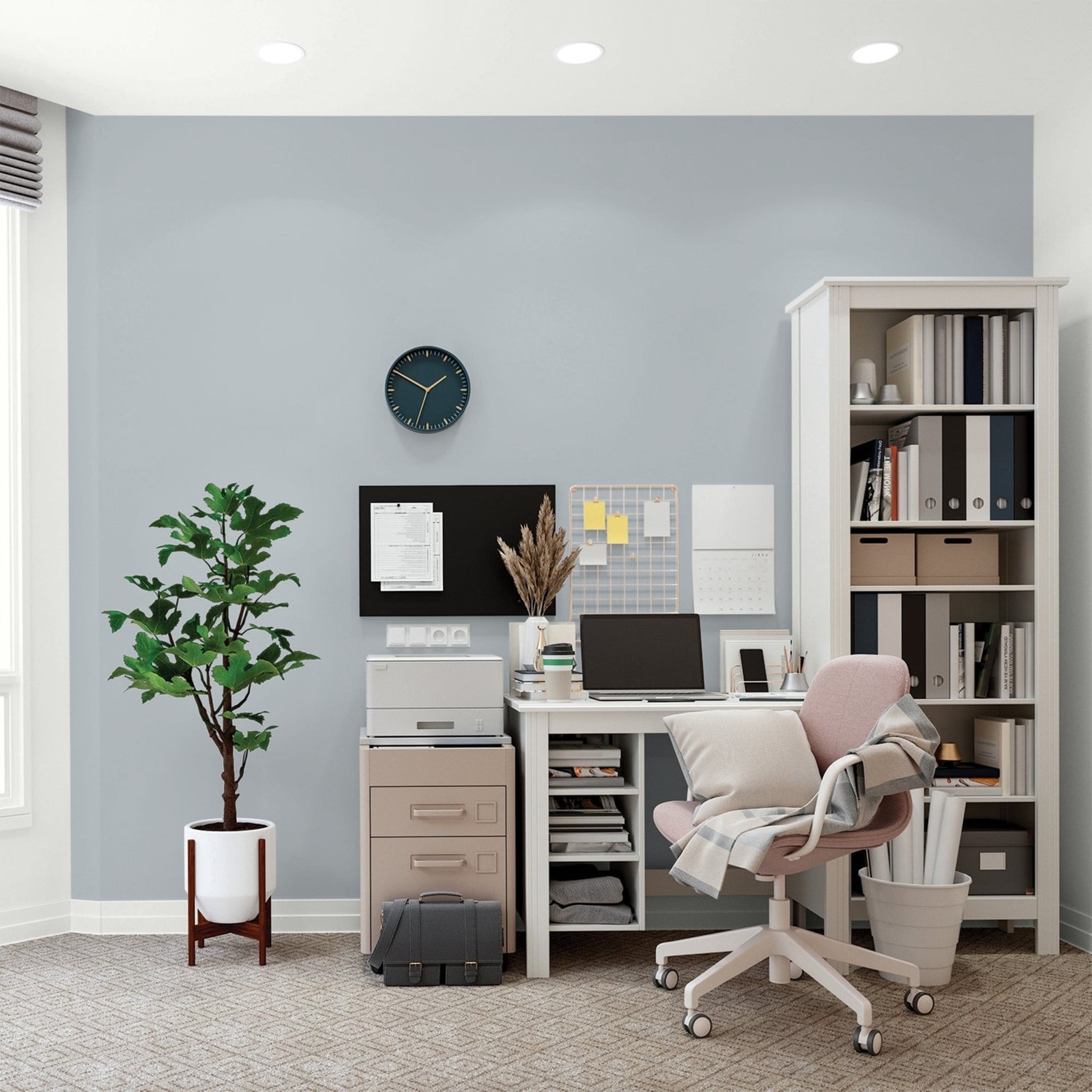 Gray Frost / Grey Flat Interior Paint W/ Primer 1 Gallon