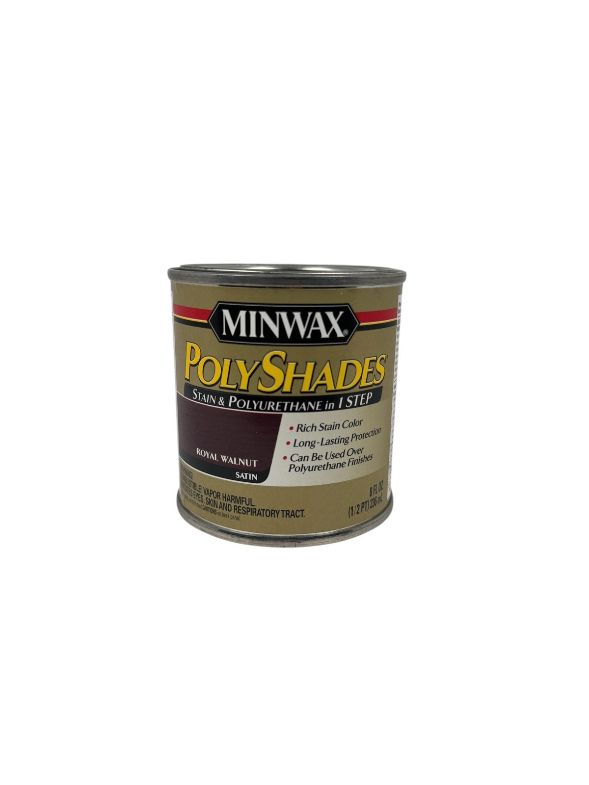 Minwax PolyShades Royal Walnut Satin Stain Polyurethane 1/2 PT 8 Oz Discontinued