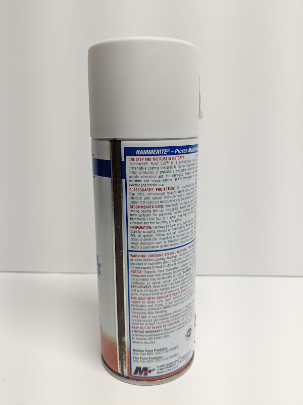 Hammerite Rust Cap Smooth Flat White 42270 Finish Spray Paint 12oz Spray Can