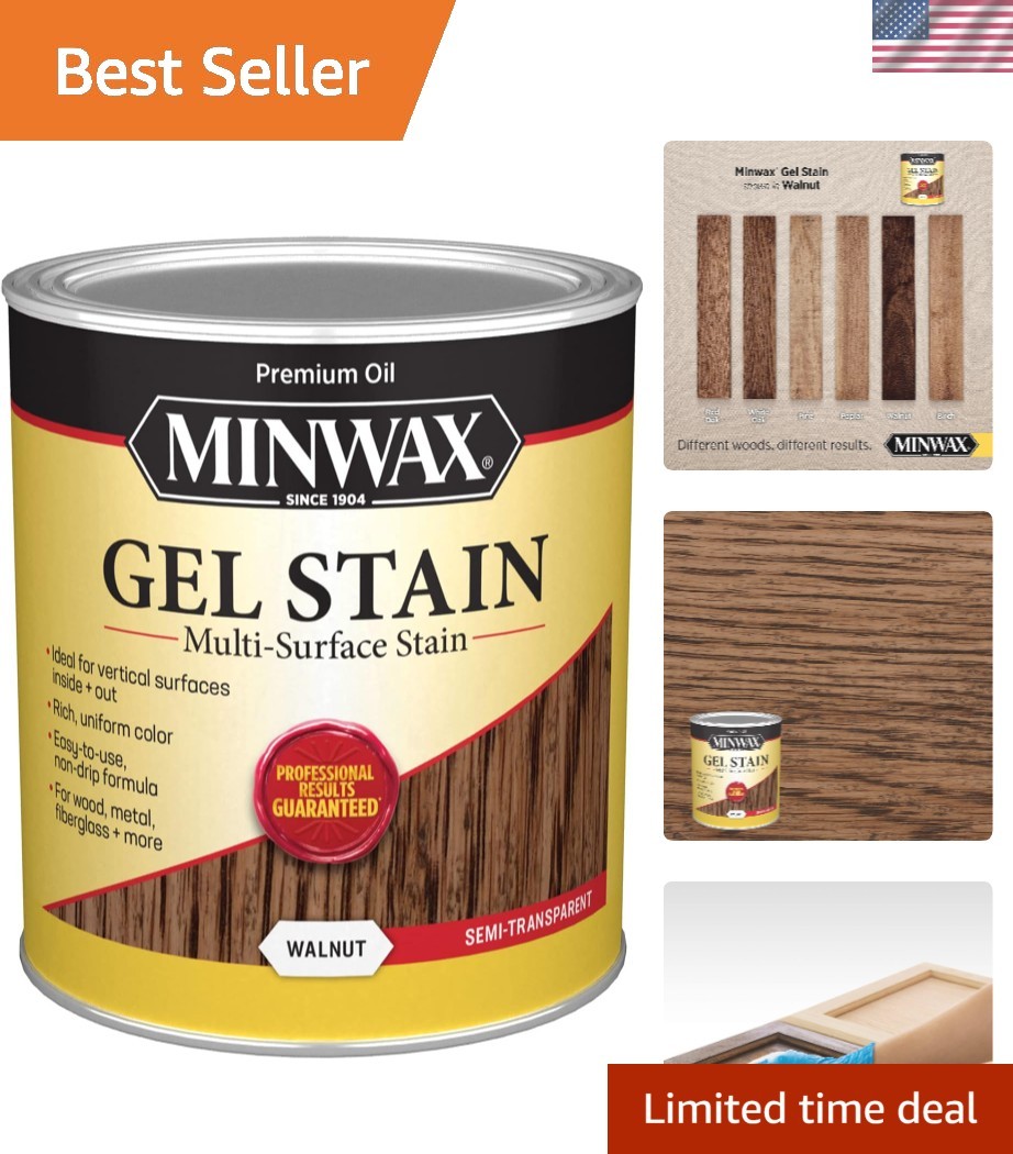 Easy Control Walnut Gel Stain – 1 Quart for Beautiful Semi-Transparent Finish