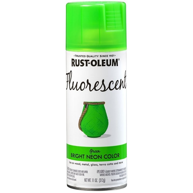 Rust-Oleum 342417 Specialty Paint, Flat/Matte, Fluorescent Green, 11 oz, Aerosol