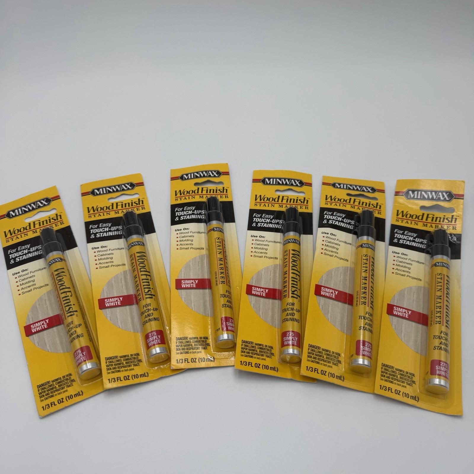 6 Pack Minwax Wood Finish Stain Marker Simply White 275 Touch Up Furniture