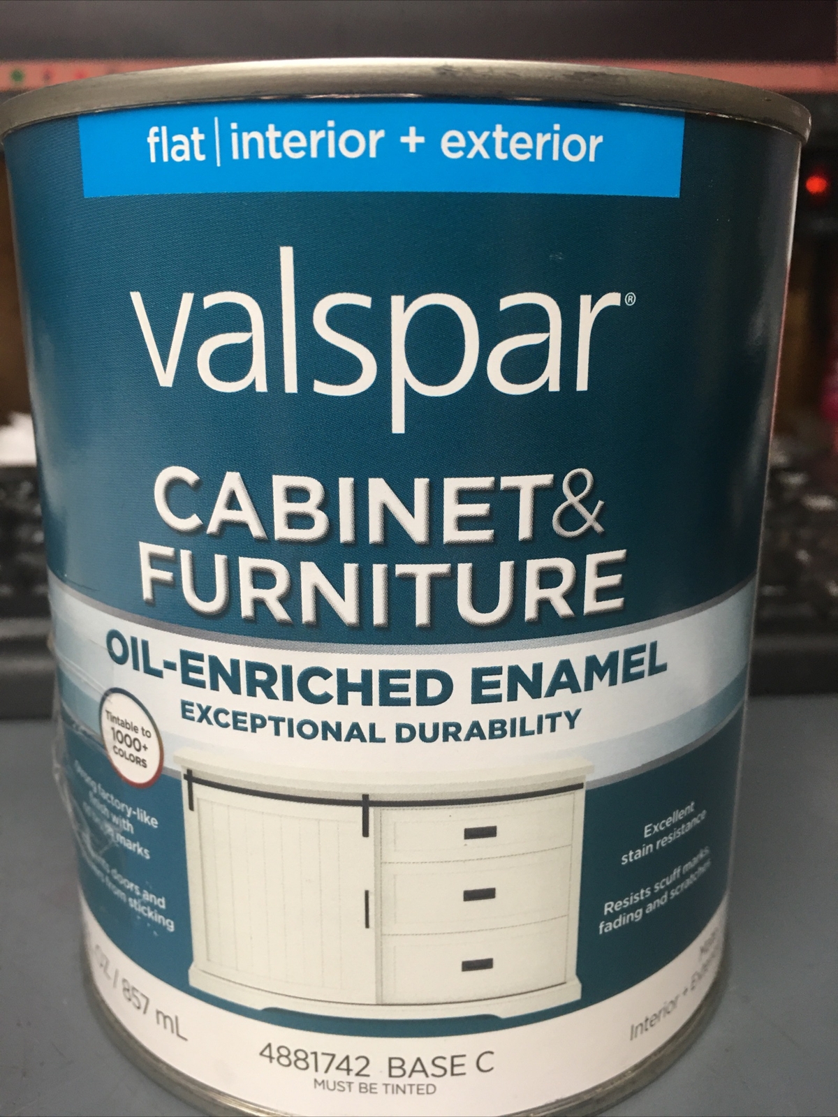 VALSPAR 4881742 BASE C FLAT, MATE INTERIOR/EXTERIOR CABINET&FURNITURE 👀 GR8BUY