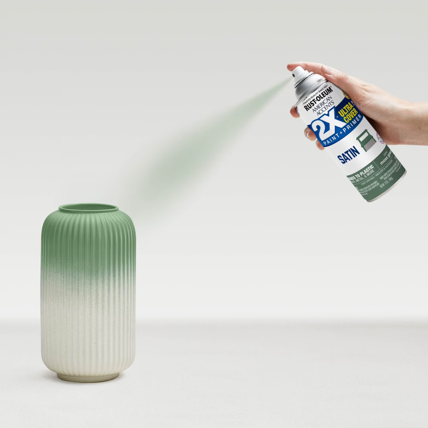 Rust-Oleum 2X Ultra Cover Satin Spray Paint Moss Green 12oz, 6 Pack